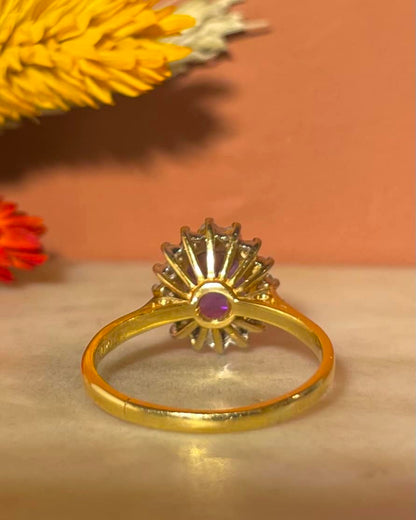 Bague Marguerite Améthyste 1.70 carat &amp; Diamants &quot;Mikaelle&quot; - Elliade Paris
