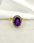Bague Marguerite Améthyste 2.30 carats & 14 Diamants "Élisa" - Elliade Paris