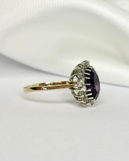 Bague Marguerite Améthyste 2.40 carats &amp; 18 Diamants "Sam" - Elliade Paris