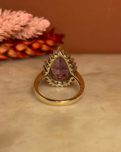 Bague Marguerite Améthyste 4.50 carats &amp; Diamants &quot;Ivory&quot; - Elliade Paris
