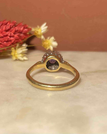 Bague Marguerite Améthyste &amp; Diamants &quot;Dalya&quot; - Elliade Paris