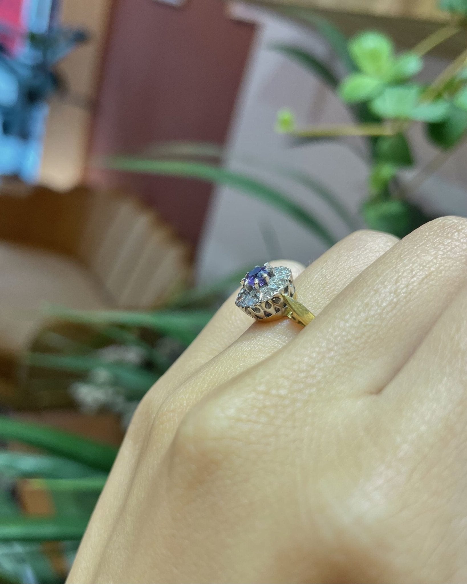 Bague Marguerite Améthyste &amp; Diamants "Dalya" - Elliade Paris