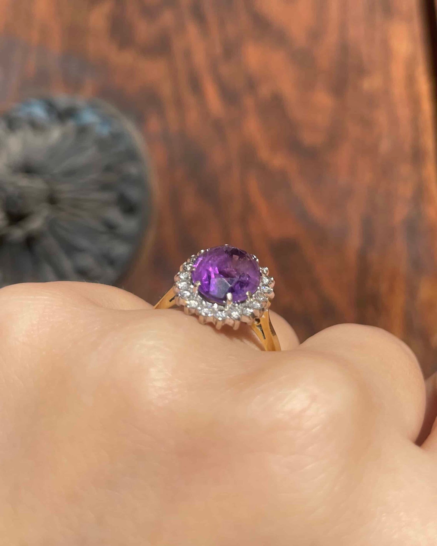 Bague Marguerite Améthyste 3 Carats &amp; 20 Diamants &quot;Noa&quot;
