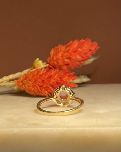 Bague Marguerite Améthystes 0,90 carat &amp; Diamants &quot;Julienne&quot; - Elliade Paris
