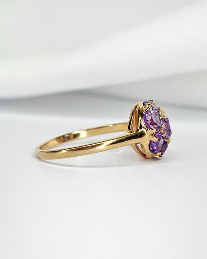 Bague Marguerite Améthystes 0.95 carat "Bettina" - Elliade Paris
