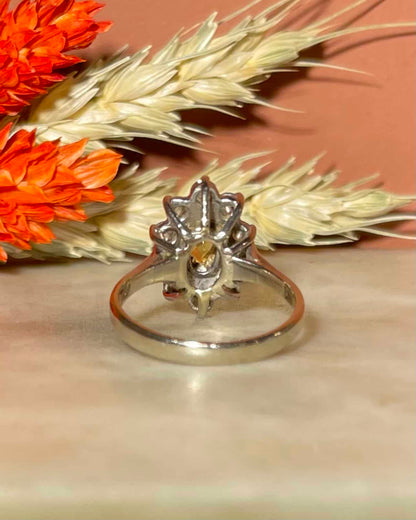 Bague Marguerite Citrine 0.75 carat &amp; Diamants 0.70 carat &quot;Cherish&quot;