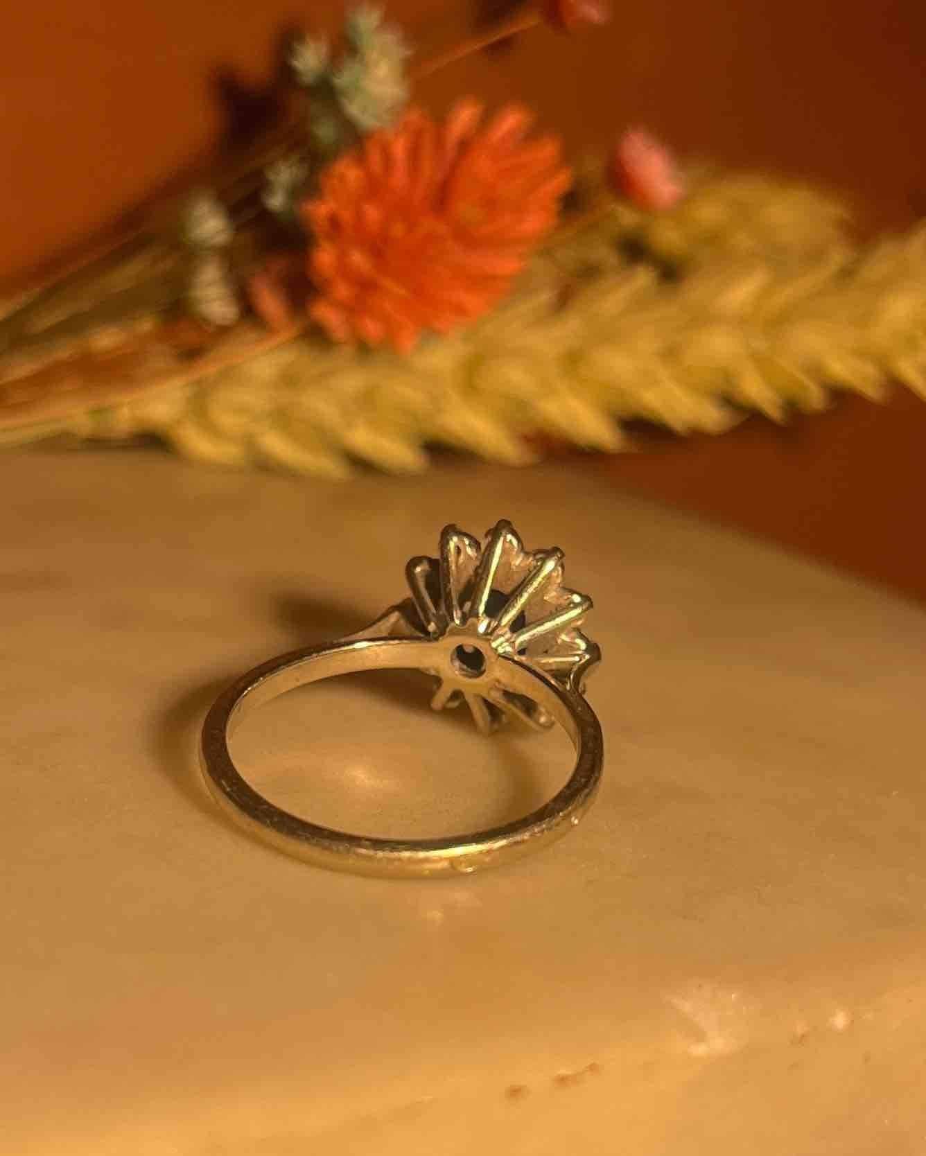 "Amanda" Sapphire &amp;amp; Diamond Daisy Ring