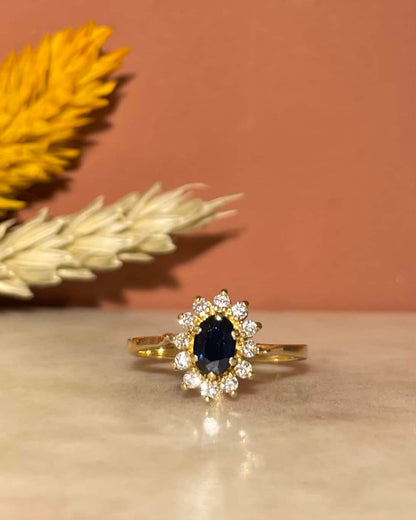 &quot;Floriane&quot; Sapphire &amp;amp; Diamond Daisy Ring 
