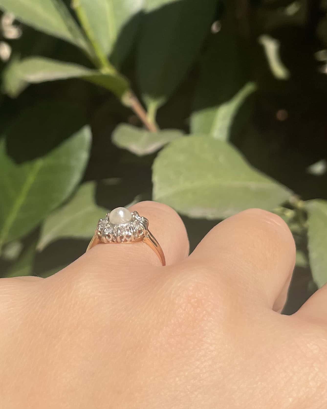 Bague Marguerite Perle &amp; Diamants "Paulette"