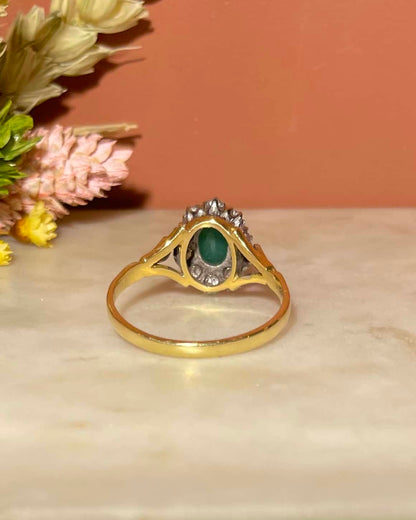 Bague Marguerite Émeraude &amp; Diamants &quot;Seraphina&quot;