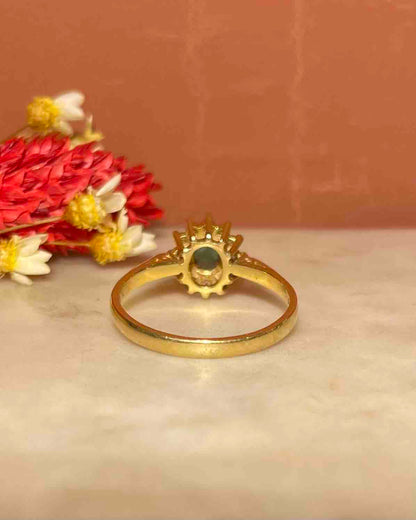 Bague Marguerite Emeraude &amp; Diamants &quot;Lucille&quot;