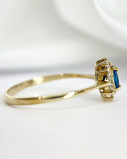 Bague Marguerite Apatite &amp; Diamants "Lilia" - Elliade Paris