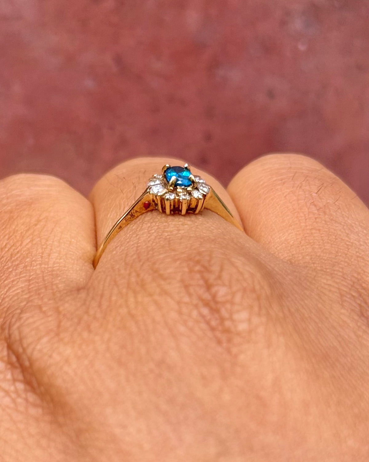 Bague Marguerite Apatite &amp; Diamants "Lilia" - Elliade Paris