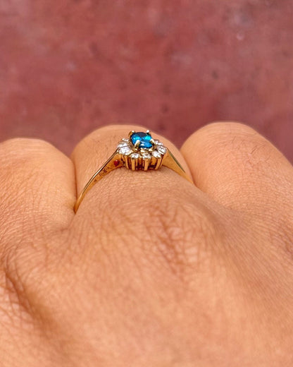 Bague Marguerite Apatite &amp; Diamants "Lilia" - Elliade Paris