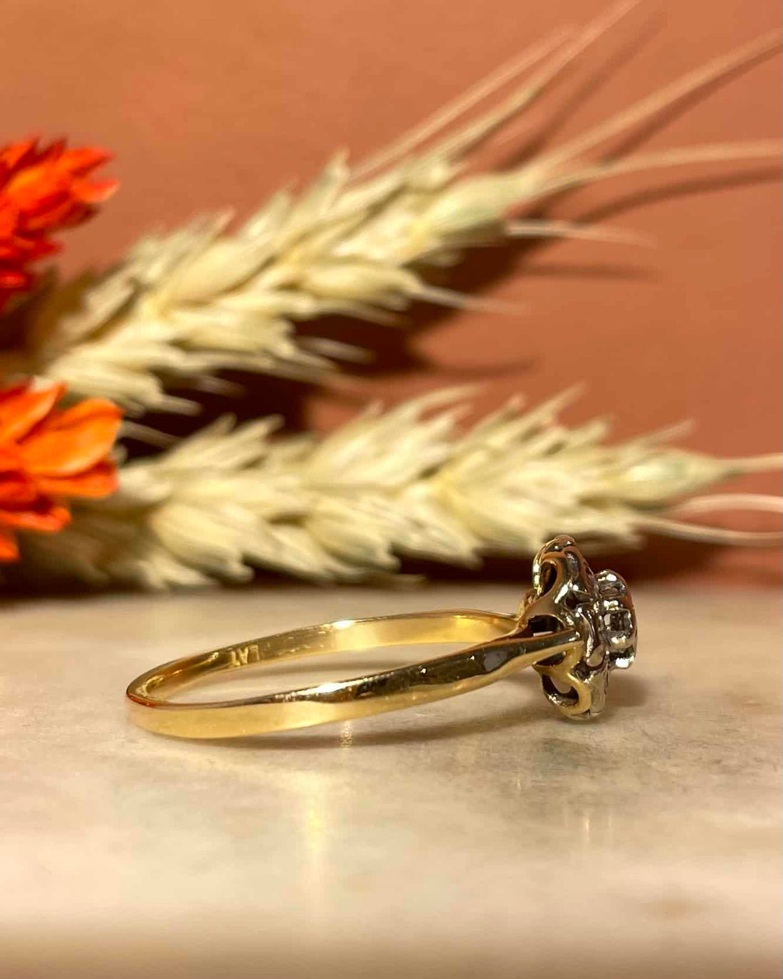 Bague Marguerite Art - Déco 9 Diamants &quot;Aurélia&quot; - Elliade Paris