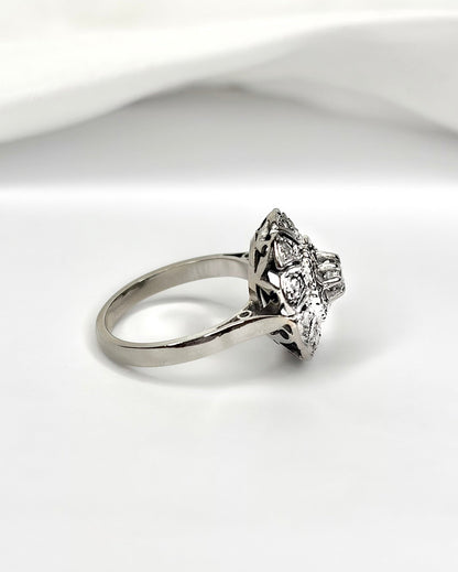 Bague Marguerite Art-Déco Diamants 0.28 carat "Aude" - Elliade Paris