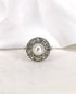 Bague Marguerite Art Déco Diamants 0.40 carat & Perle "Elina" - Elliade Paris