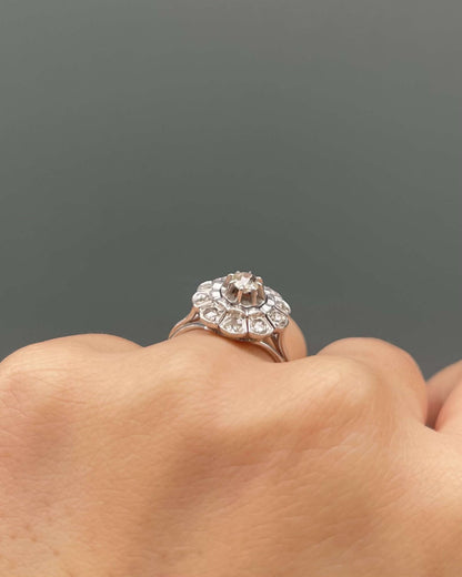 Bague Marguerite Art - Déco Diamants 0.55 carat &quot;Camille&quot; - Elliade Paris