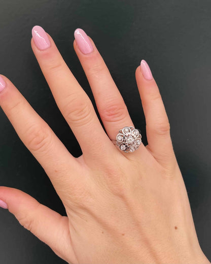 Bague Marguerite Art - Déco Diamants 0.55 carat &quot;Eva&quot; - Elliade Paris