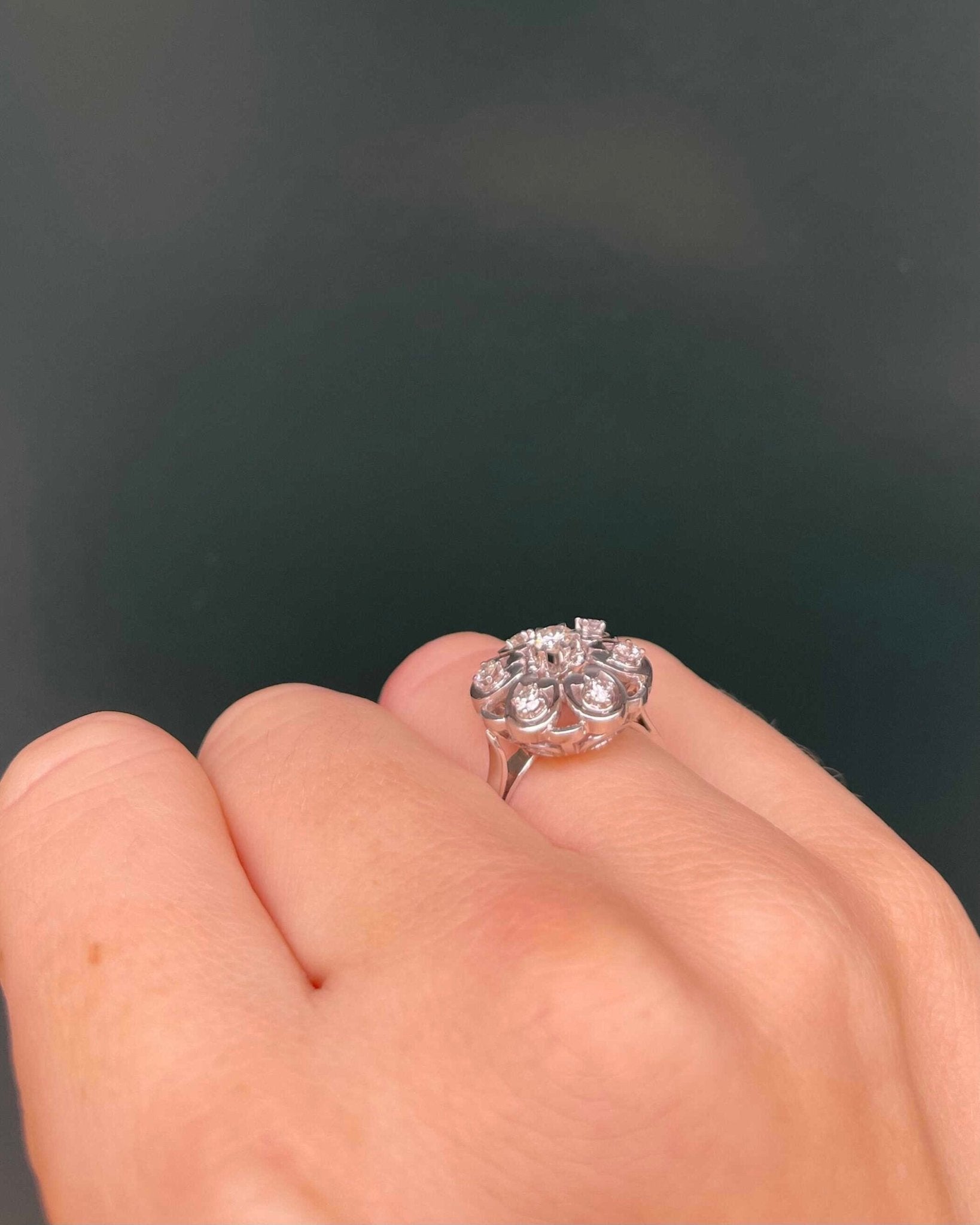 Bague Marguerite Art - Déco Diamants 0.55 carat &quot;Eva&quot; - Elliade Paris