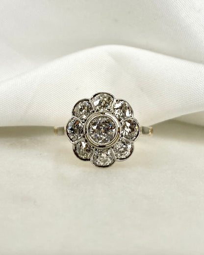 Bague Marguerite Art Déco Diamants 1.54 carat &quot;Annie&quot; - Elliade Paris