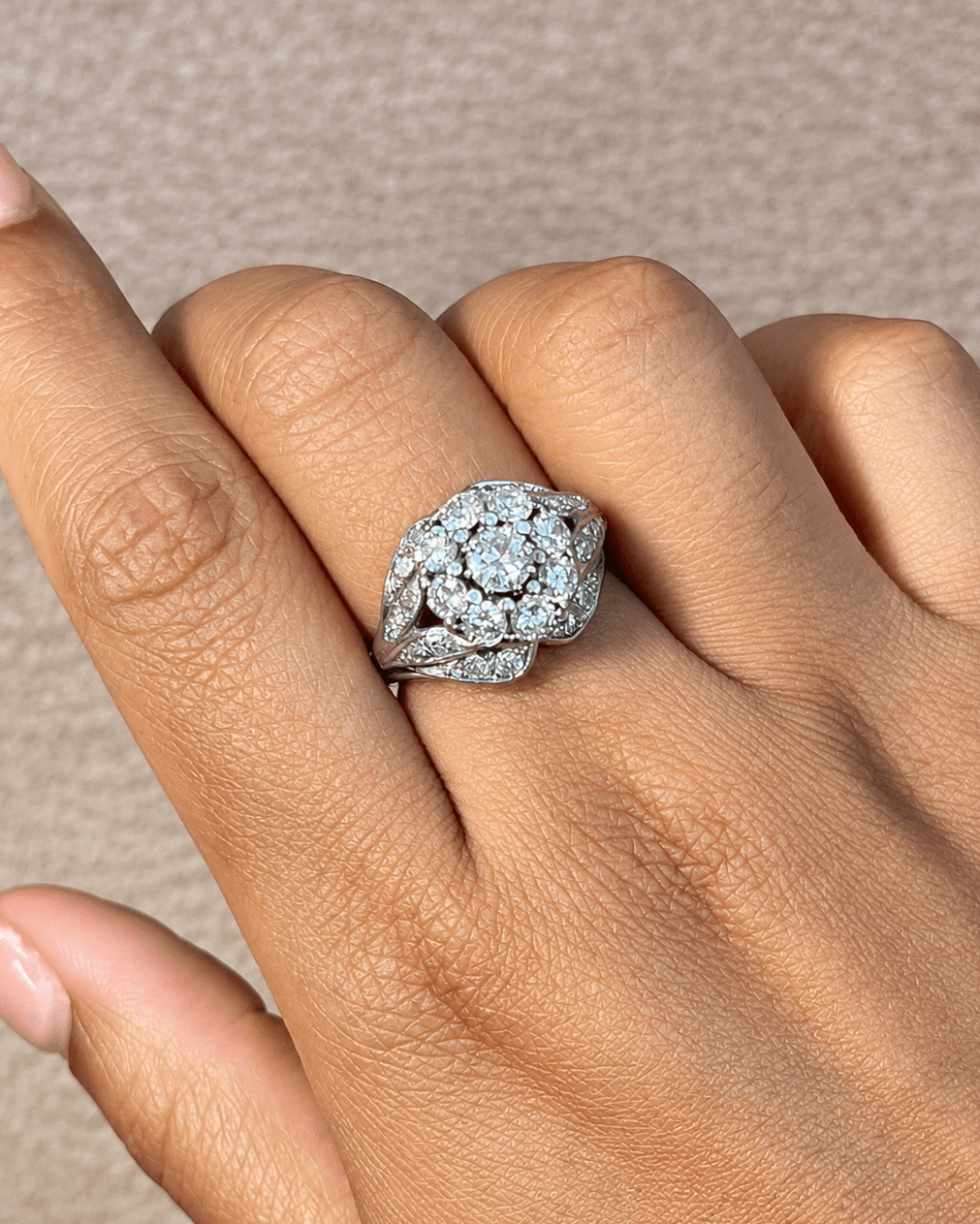 Bague Marguerite Art-Déco Diamants "Christelle" - Elliade Paris