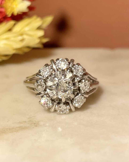 Bague Marguerite Art - Déco Diamants &quot;Domy&quot; - Elliade Paris