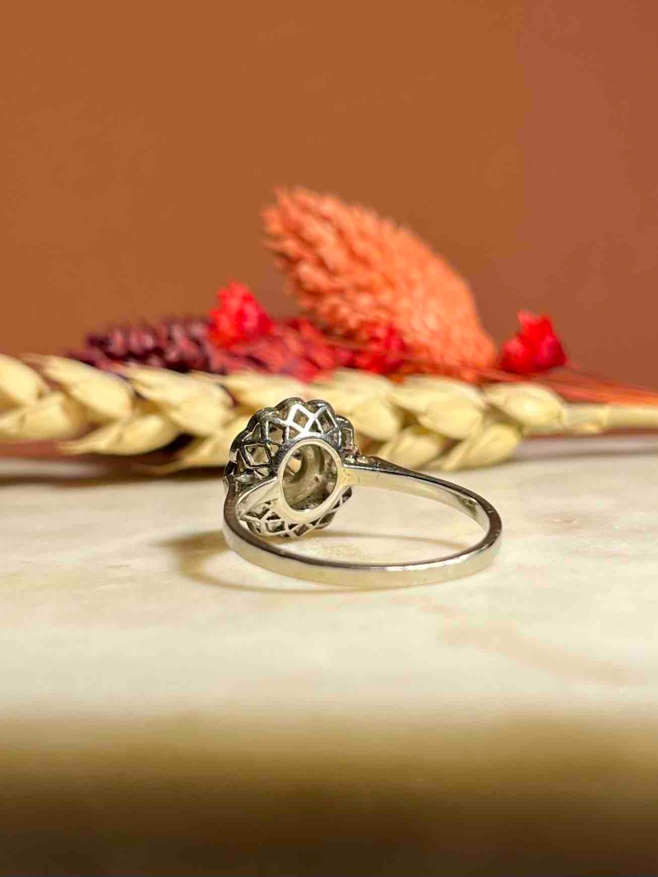 Bague Marguerite Art - Déco Diamants &quot;Léa&quot; - Elliade Paris