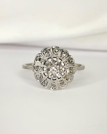 Bague Marguerite Art-Déco Diamants "Noelle" - Elliade Paris
