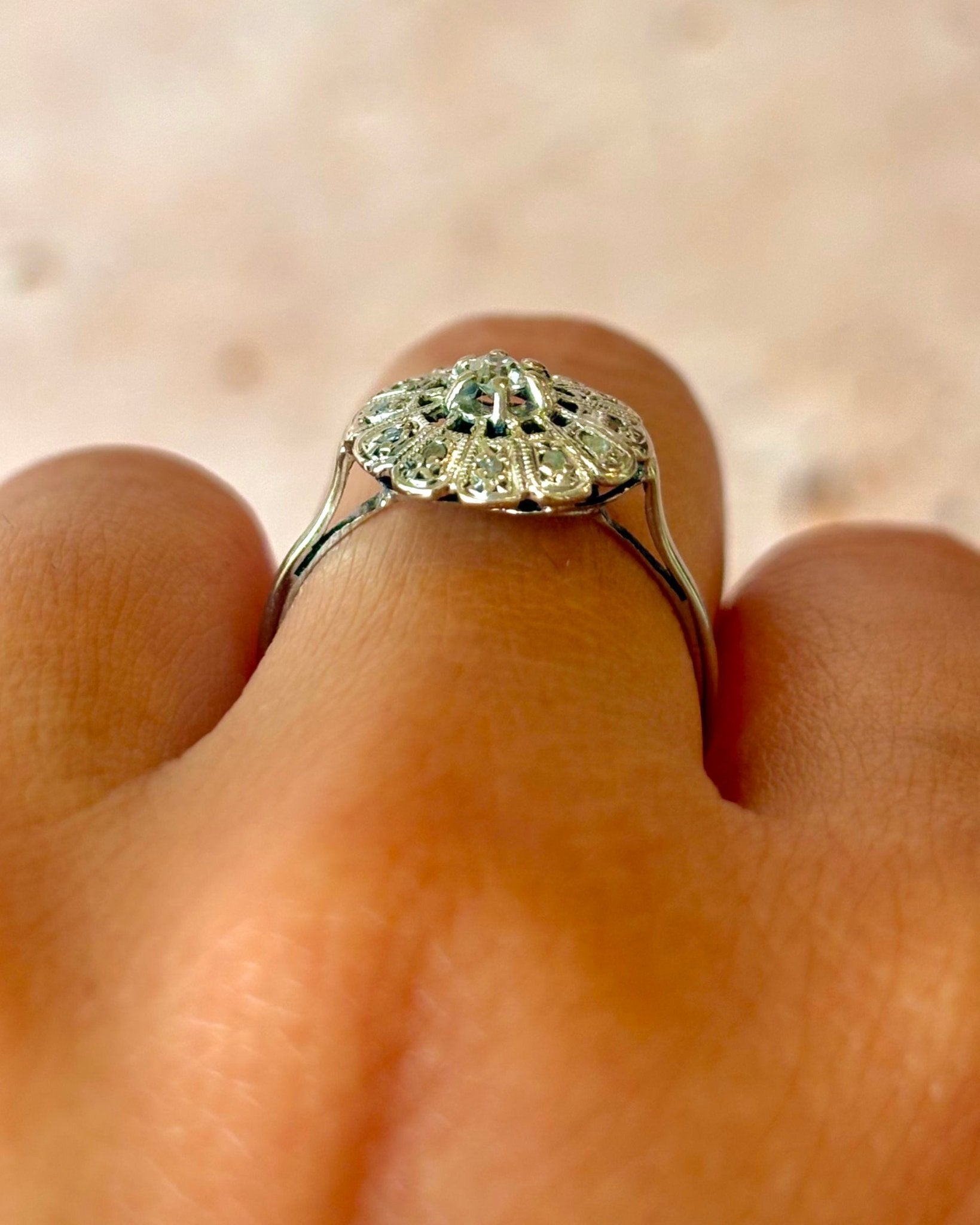Bague Marguerite Art-Déco Diamants "Noelle" - Elliade Paris