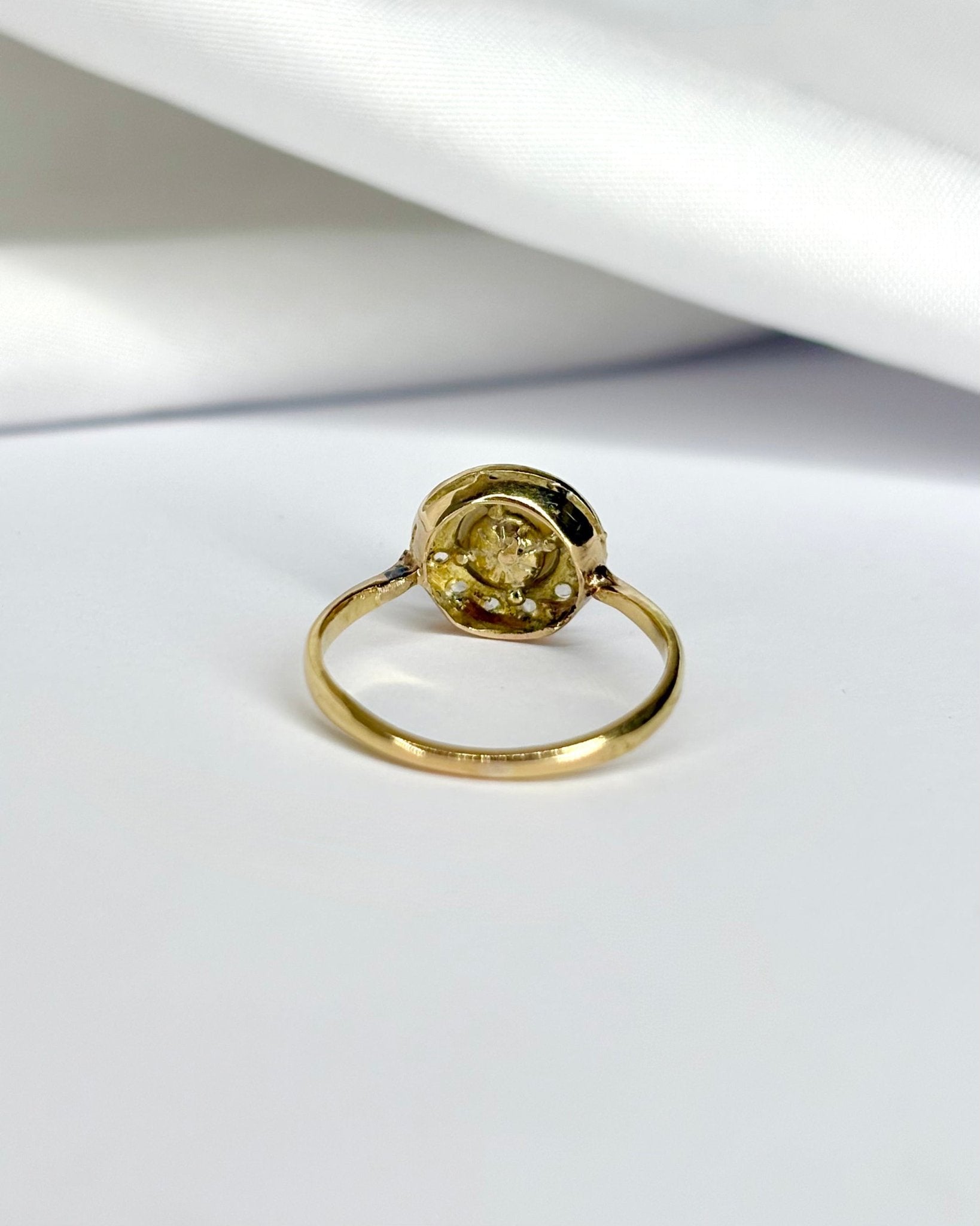 Bague Marguerite Art Déco Diamants &amp; Perle "Elina" - Elliade Paris