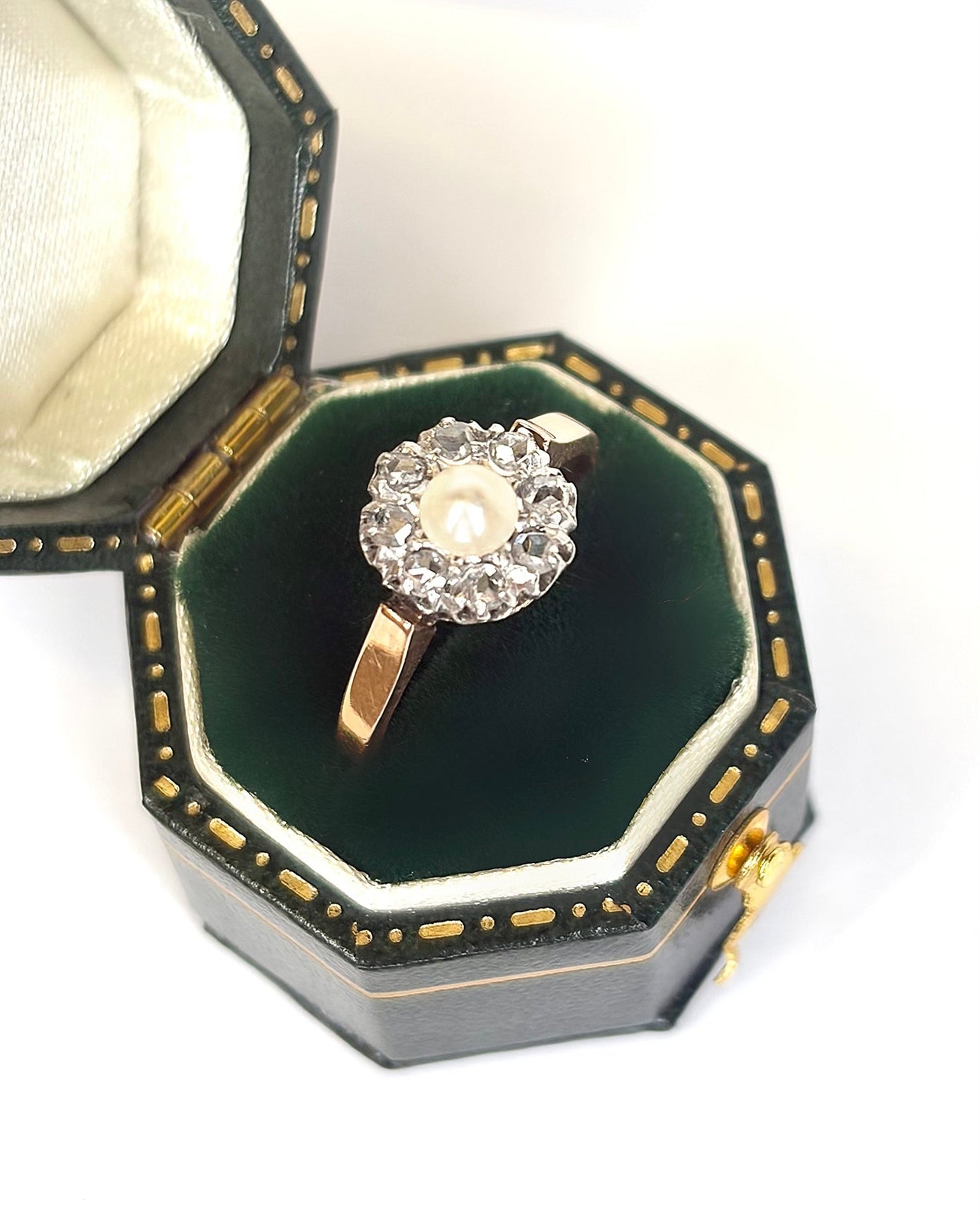 Bague Marguerite Art-Déco Diamants &amp; Perle "Elsa" - Elliade Paris