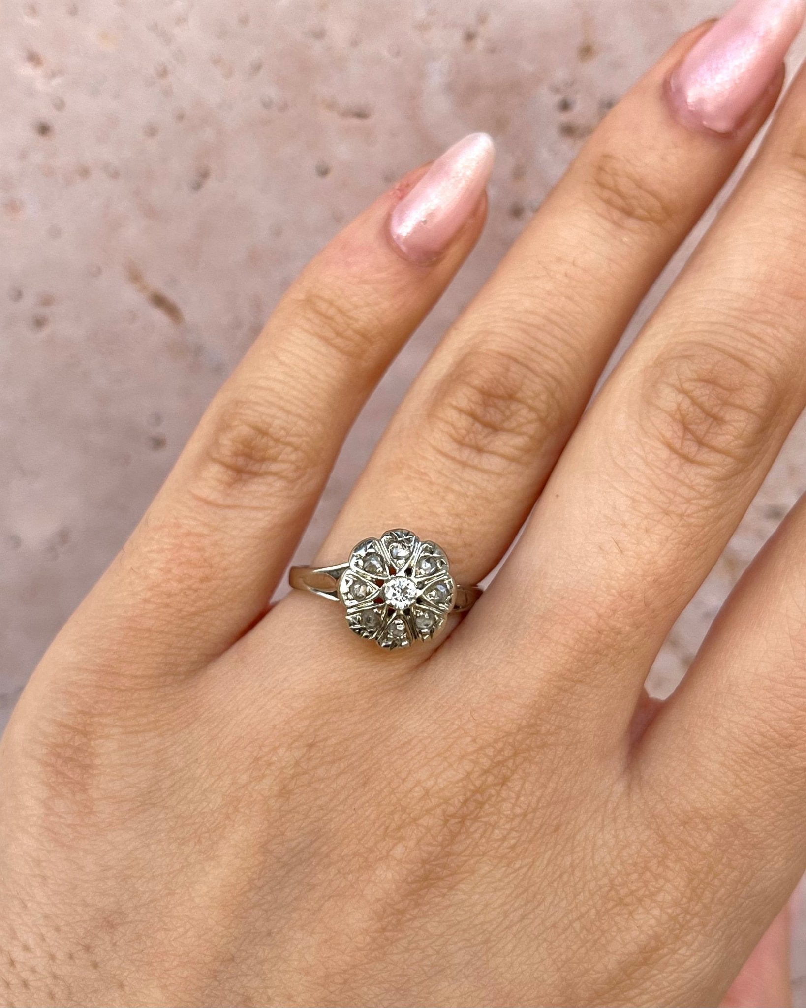 Bague Marguerite Art - Déco Diamants "Sylvia" - Elliade Paris