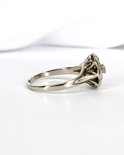 Bague Marguerite Art - Déco Diamants "Sylvia" - Elliade Paris