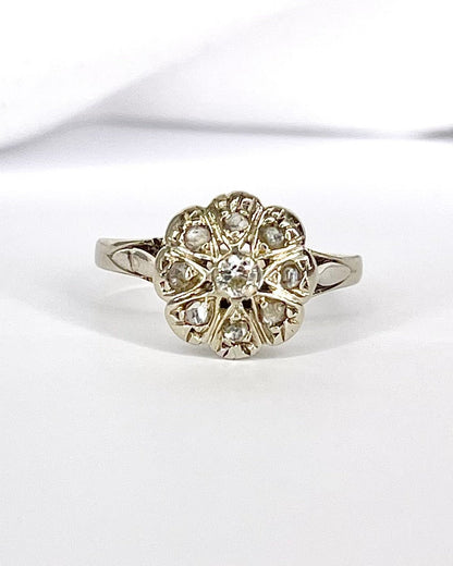 Bague Marguerite Art - Déco Diamants "Sylvia" - Elliade Paris