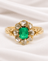 Bague Marguerite Art-Déco Émeraude 0.60 carat & Diamants 0.40 carat "Cléa" - Elliade Paris