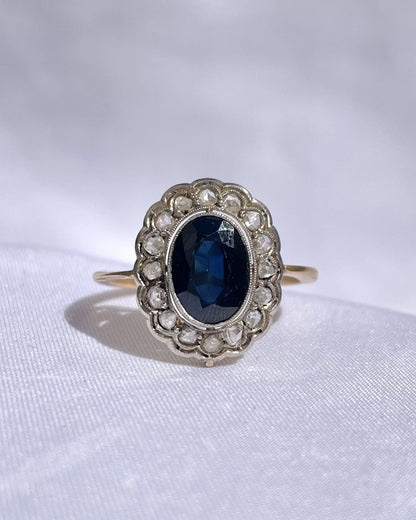 Bague Marguerite Art - déco Saphir &amp; diamants &quot;Anna&quot; - Elliade Paris