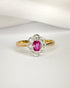 Bague Marguerite Art-Déco Saphir Rose 0.40 carat & Diamants 0.24 carat "Naia" - Elliade Paris
