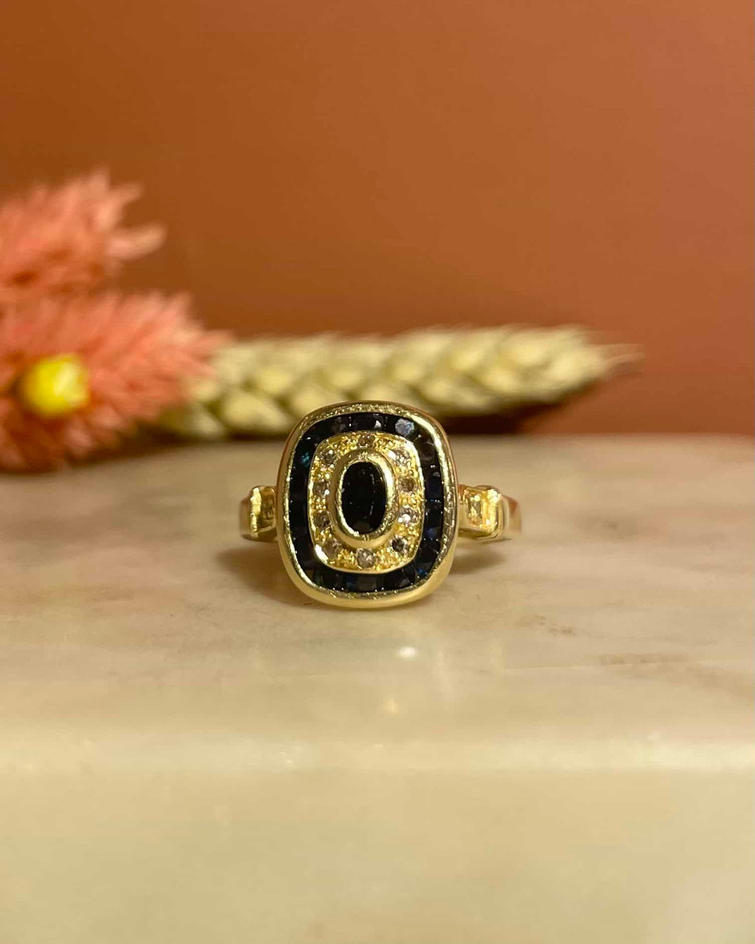 Bague Style Art-Déco Saphirs &amp; Diamants &quot;Hope&quot;