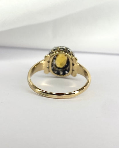 Bague Marguerite Citrine 0.44 carat &amp; Diamants "Flora" - Elliade Paris
