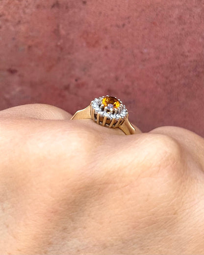 Bague Marguerite Citrine 0.75 carat &amp; Diamants "Sandrine" - Elliade Paris