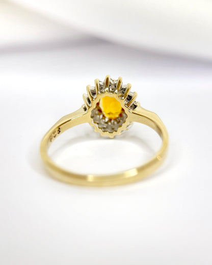 Bague Marguerite Citrine 0.75 carat &amp; Diamants "Sandrine" - Elliade Paris