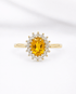 Bague Marguerite Citrine 0.75 carat & Diamants "Sandrine" - Elliade Paris