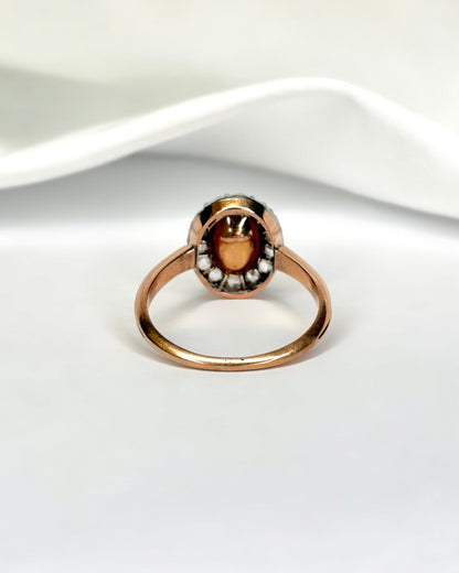 Bague Marguerite Citrine 1.42 carat &amp; Diamants 4.1g "Leonora" - Elliade Paris