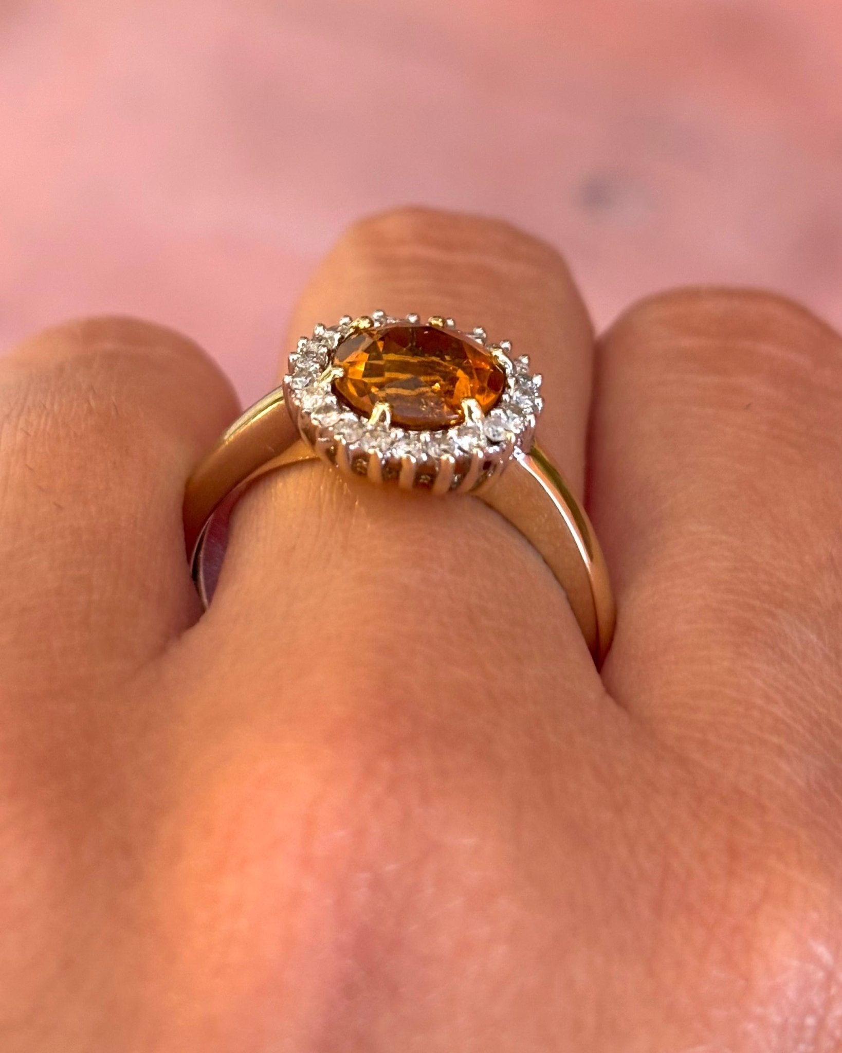 Bague Marguerite Citrine 1.85 carat &amp; Diamants 0.44 carat "Bella" - Elliade Paris