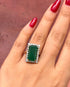Bague Marguerite Cocktail Émeraude 7.15 carats & Diamants 1.08 carat 6.93g "Eline" - Elliade Paris
