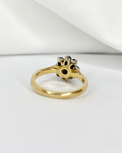 Bague Marguerite Diamant &amp; 8 Saphirs &quot;Julie&quot; - Elliade Paris