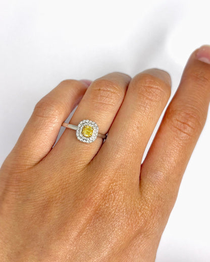 Bague Marguerite Diamant Jonquille "Justine" - Elliade Paris