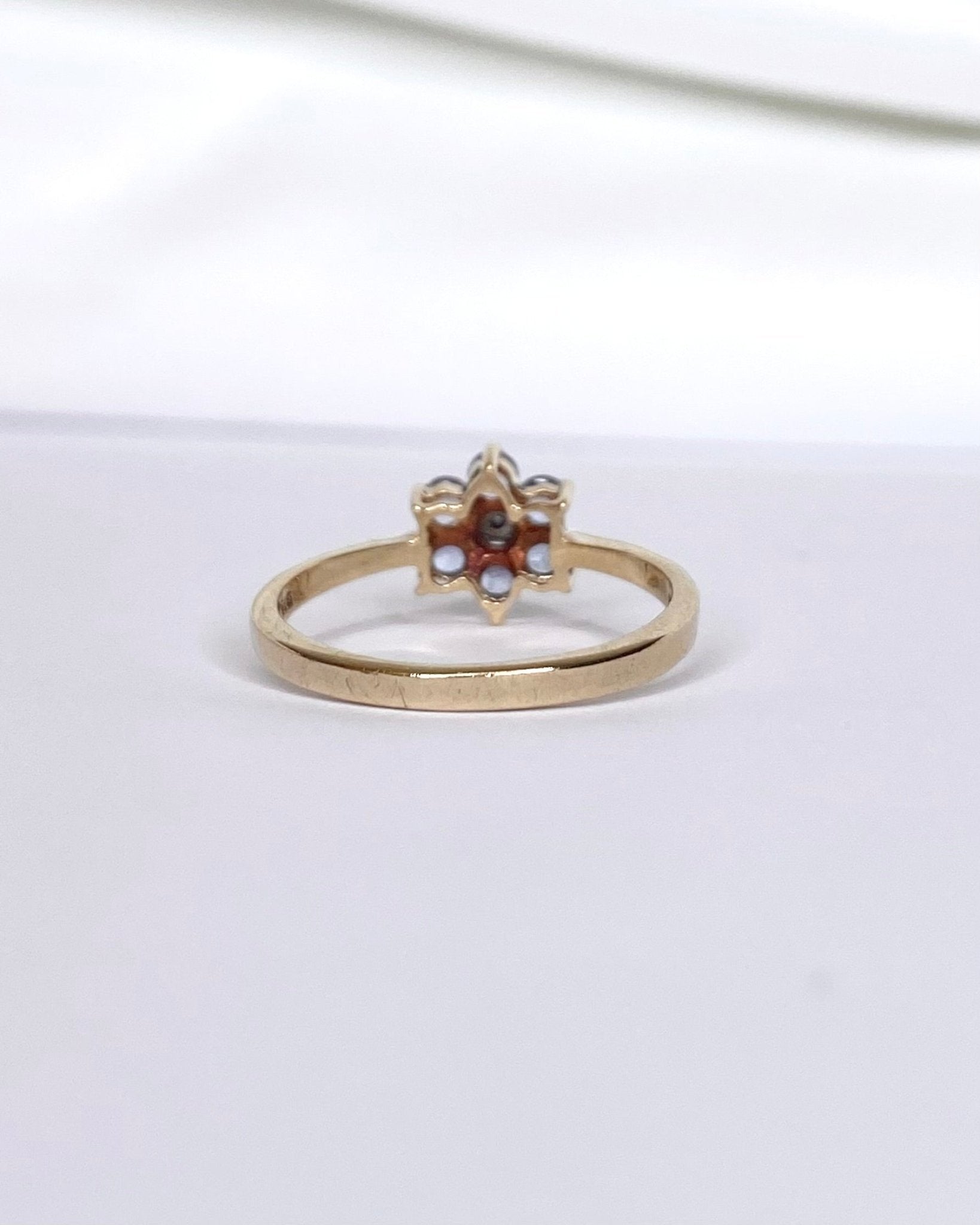 Bague Marguerite Diamant &amp; Tanzanites 0.48 carat "Tina" - Elliade Paris