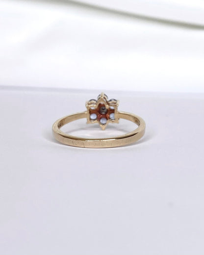 Bague Marguerite Diamant &amp; Tanzanites 0.48 carat "Tina" - Elliade Paris